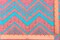 Aqua Teal-Neon Coral Lace Chevron Printed Double Brushed ITY Knit Fabric By the Yard